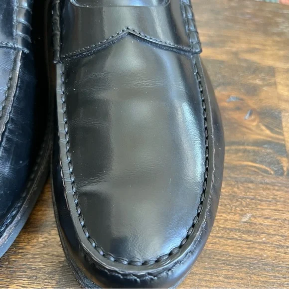 Salvatore Ferragamo Black Leather Penny Loafers 8.5 D display picture 1